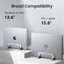 Vertical Laptop Stand: Stylish Aluminum Dock for Space-Saving
