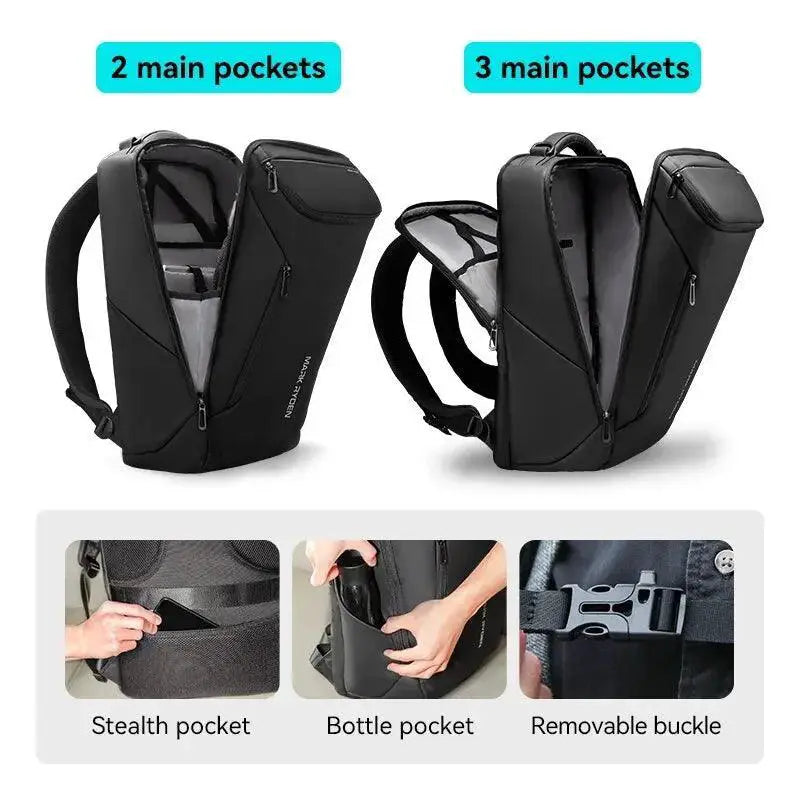 Stylish Waterproof Business Backpack For Men USB Charging