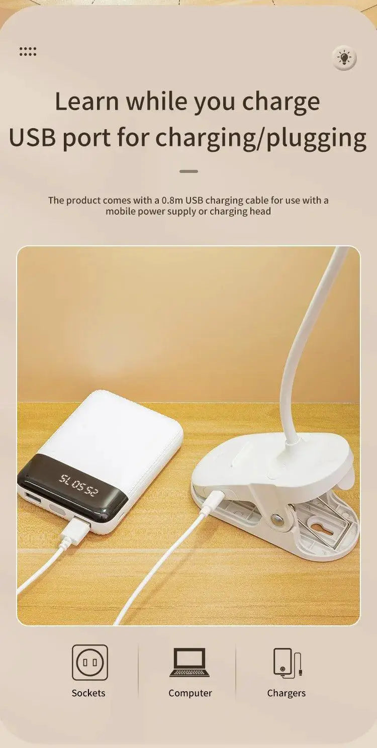 Rechargeable LED Desk Lamp With Clip Brighten Your Space