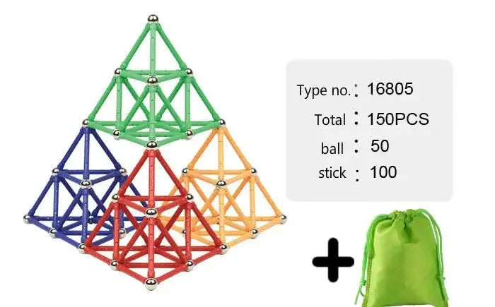 LFAYER 3D Long Magnetic Sticks Building Blocks For Kids