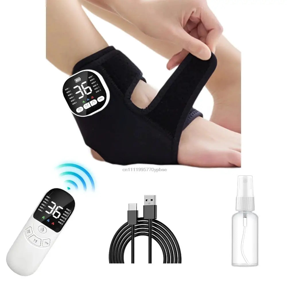 Electric Ankle Massager EMS Foot and Ankle Massager 36 Modes Vibration Ankle Heating Pad for Pain Relief