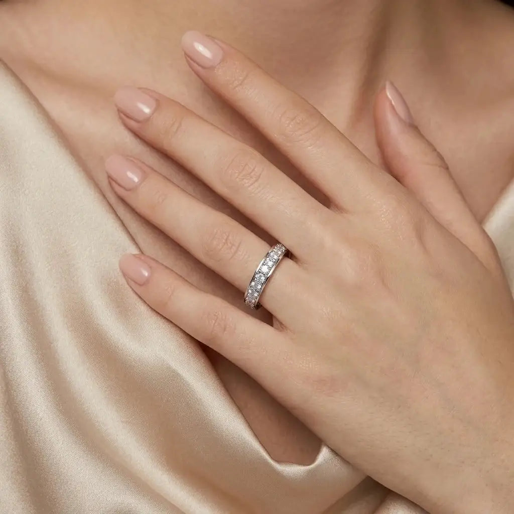 Single Row Moissanite Eternity Ring — product image 5