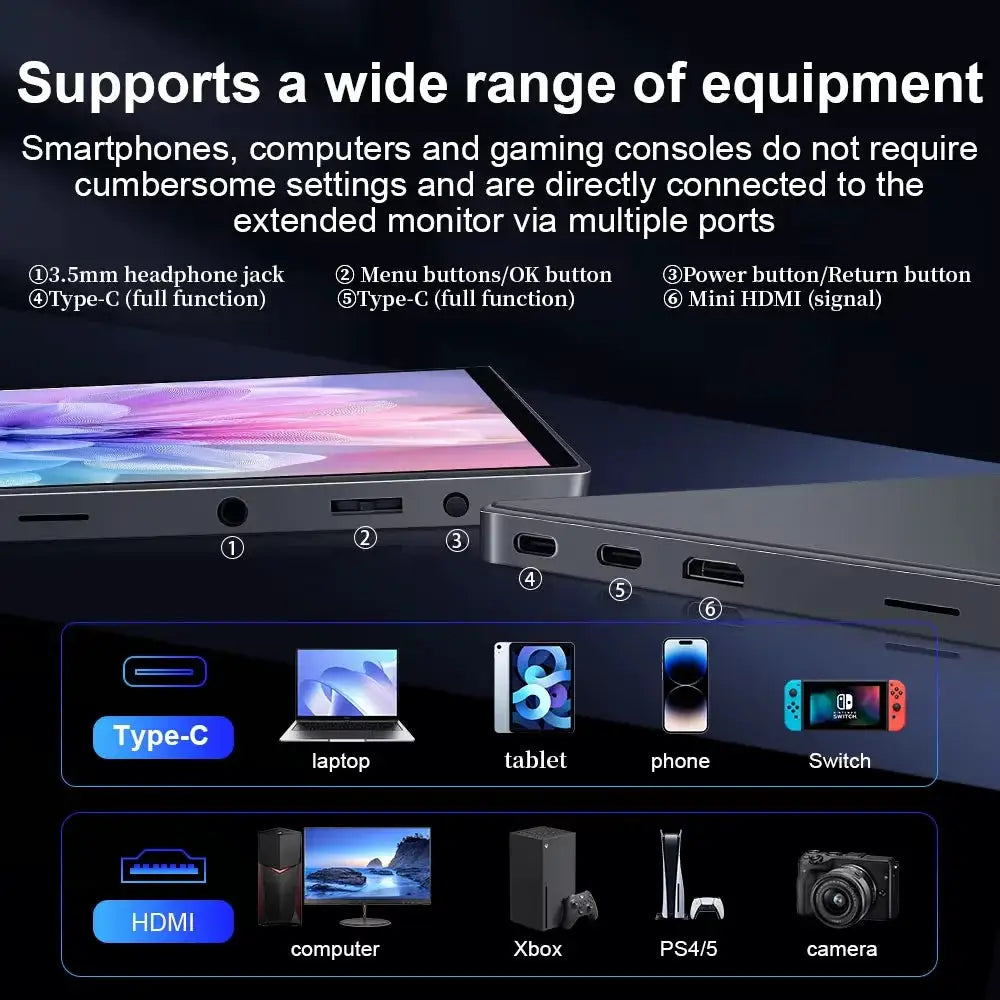 HAILESI Portable Display S150 15inches 4K 3240x2160 3:2 Screen Ratio High Brightness 450 Nits IPS Panel 100% SRGB Wide