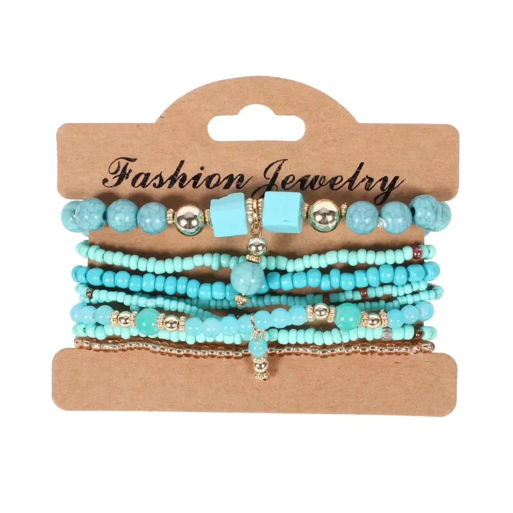 Bohemian Handmade Beads Bracelet Set For Women Summer
