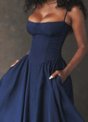 New Fashion Sexy Backless One Cut Collar Strap Dress