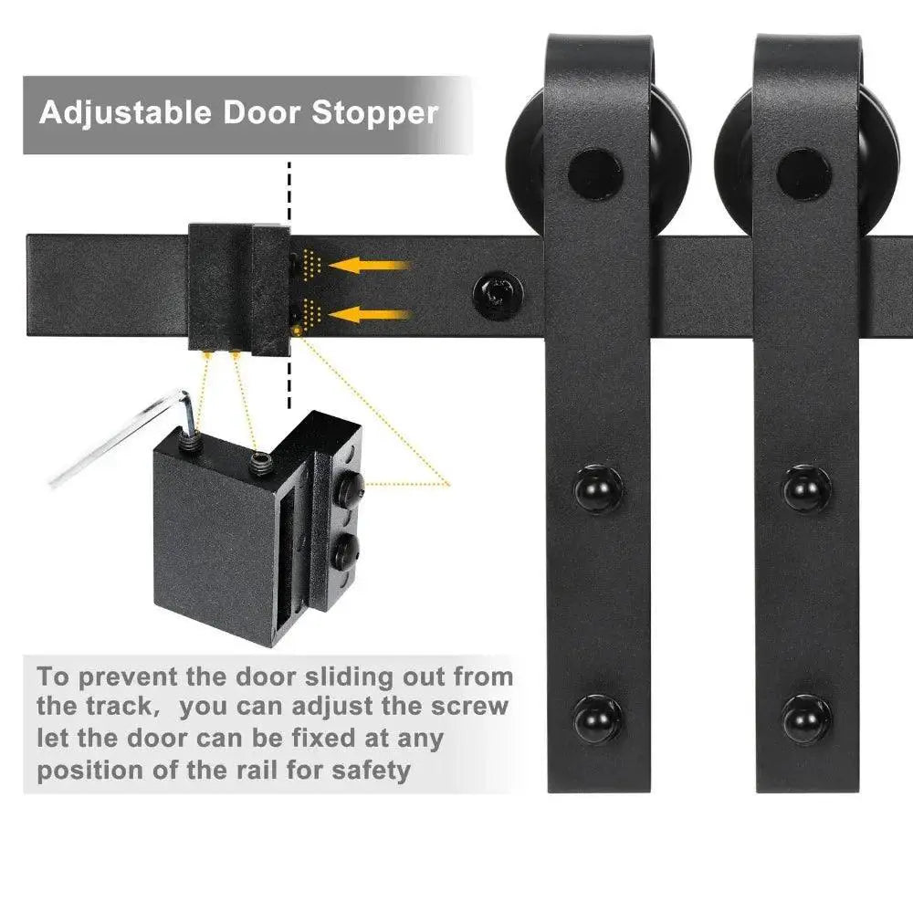 US Sliding Barn Door Hardware Kit 6.6ft 8ft 10ft Heavy Duty