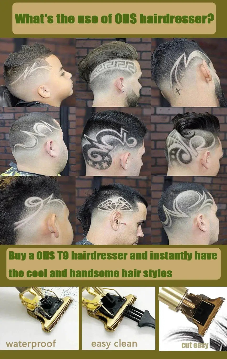 T9 Cordless Electric Hair Barber Shaver And Trimmer For Men - OurLum.com
