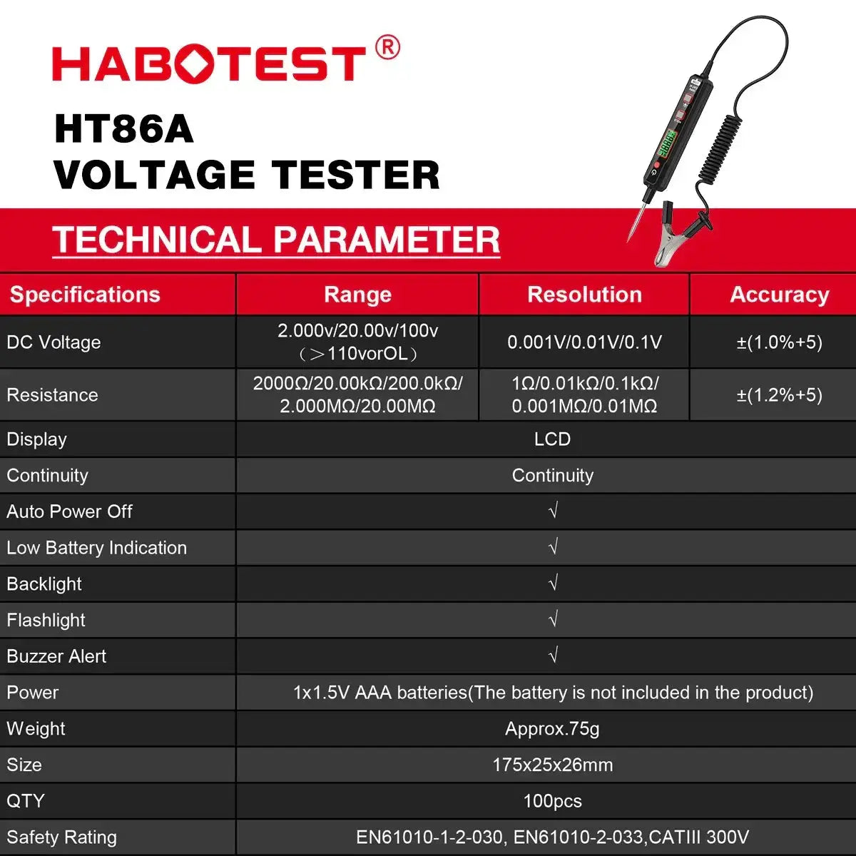 Pen Multimeter Digital Test Tool For Cars And Vehicles