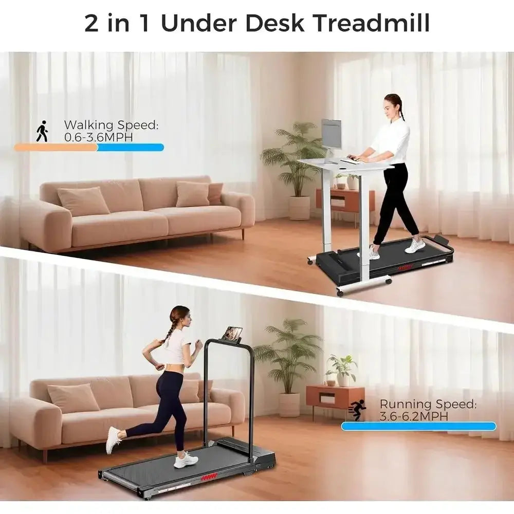 Under Desk 3.0 HP Treadmill, 3-in-1 Foldable, Home/Office Walking Pad with Handle, Remote & LED Display