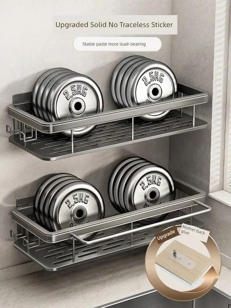 Punch Free Storage Rack Wall Mounted Kitchen Organizer