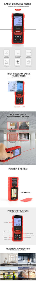 Noyafa NF-271-40M Red Laser Distance Meter Rangefinder Device