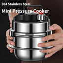 Portable 304 Stainless Steel Mini Pressure Cooker for Quick Meals