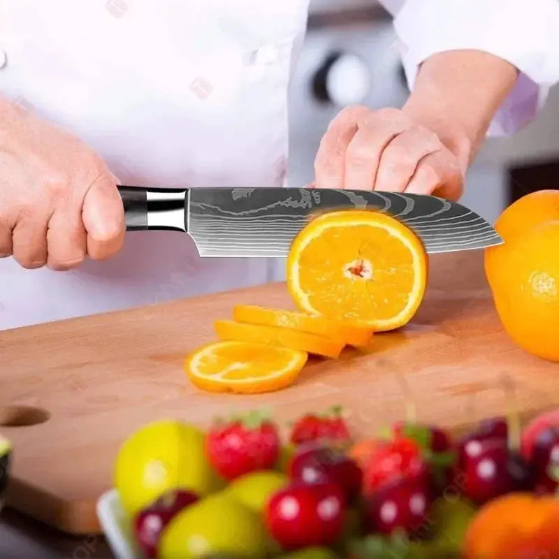 Laser Etched Stainless Steel Chef Cleaver Multi Purpose