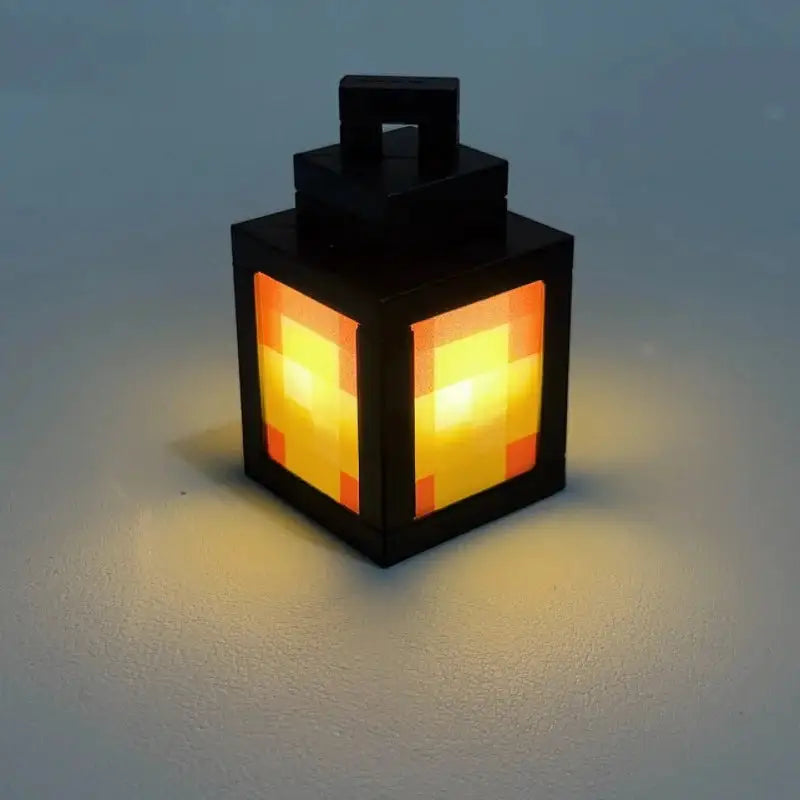 2026 Pixel Style Night Light Portable Lantern Tabletop Ornament 16 Colors RGB Remote DIY Interior Decoration Atmosphere Light