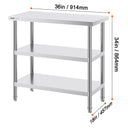 SucceBuy Stainless Steel Food Prep Table Commercial Kitchen