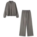 TRAFZA 2024 Autumn Women's Thick Hoodie Coat and Pants Set