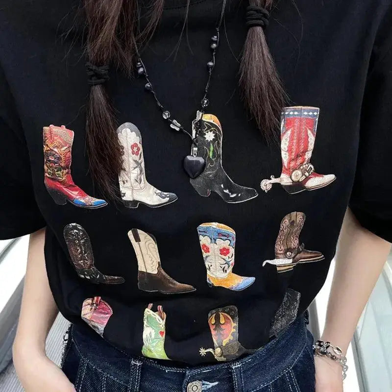 Vintage Cowgirl Graphic Tee Retro Western Boho Top