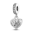 Inlaid Zircon Charm Beads Sterling