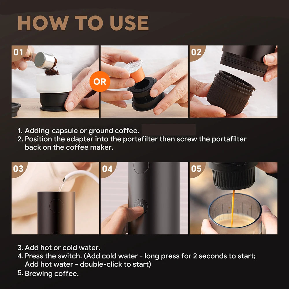 Portable Espresso Coffee Machine With Self-heating Capsule Coffee — product view 5