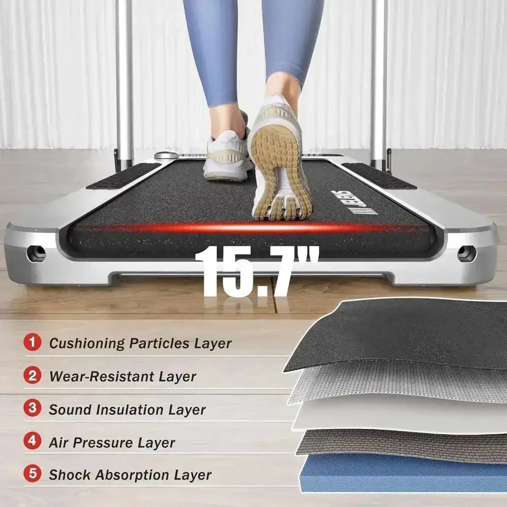 Portable 2-in-1 Incline Walking Pad Treadmill, 330 lbs Capacity, 2.5HP Motor, Gesture Control