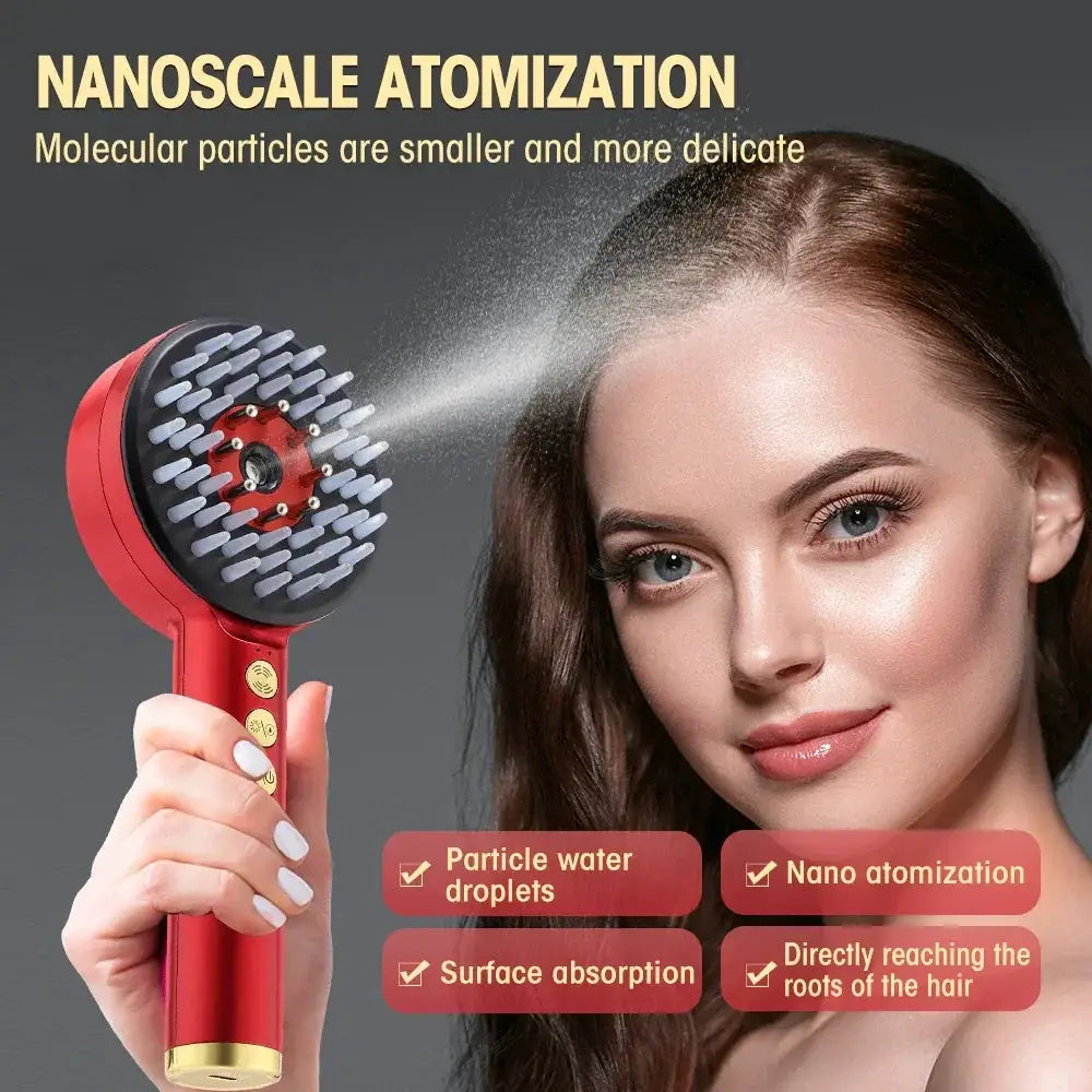 Electric Microcurrent Spray Massage Comb For Hair Growth