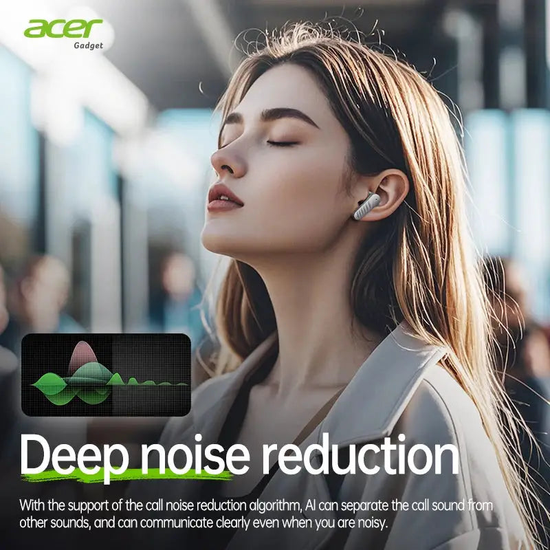 Acer Ohr503 Wireless Bluetooth Headphones with In-Ear Design, High-Definition Sound Quality, Noise Reduction for Calls, Comfortable Fit, Suitable for Sports, Running, and Cycling, Compatible with Mobile Phones and Tablets