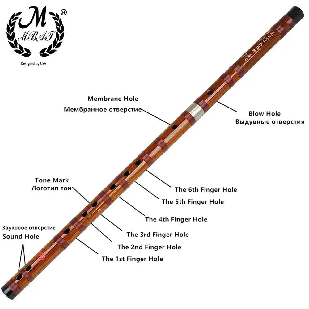 M MBAT Bamboo Flute Dizi Professional Woodwind Instrument