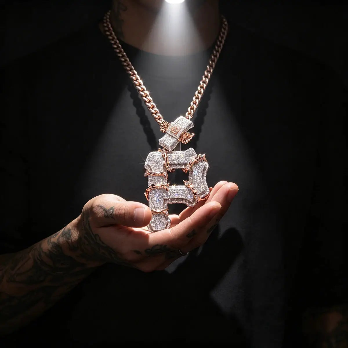 Gold Plated Barbed Wire P Pendant — product image 3