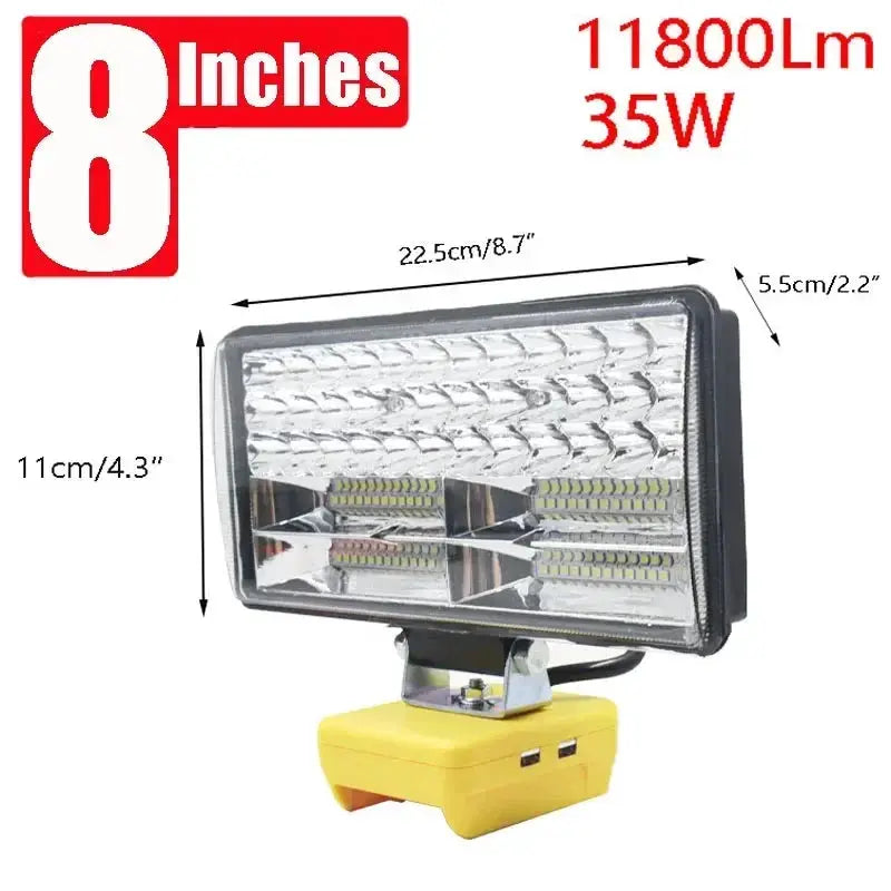 8 Inch LED Work Light Torch Compatible With Makita DeWalt