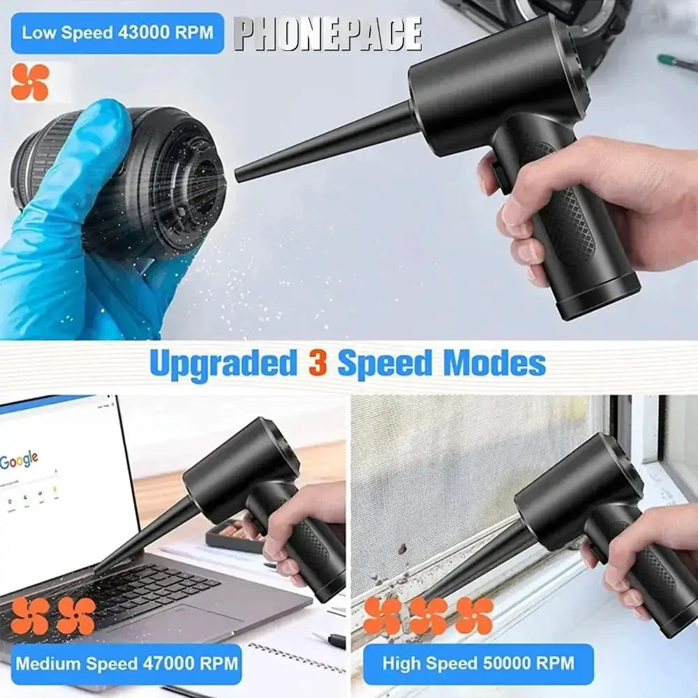 50000 RPM Wireless Compressed Air Duster Portable Cleaner