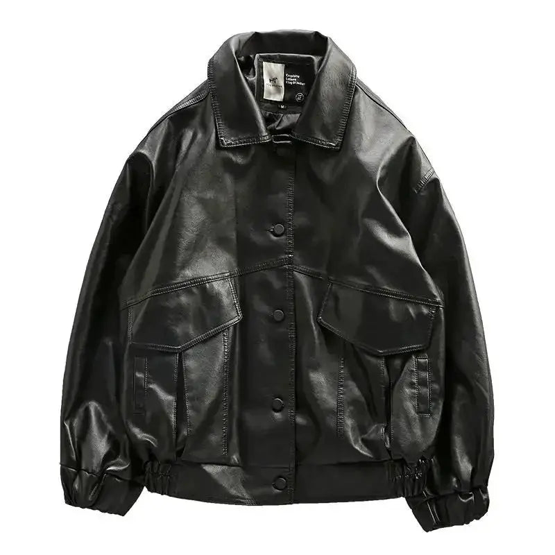 Korean Fashion Streetwear Leather Jacket Suit For Men