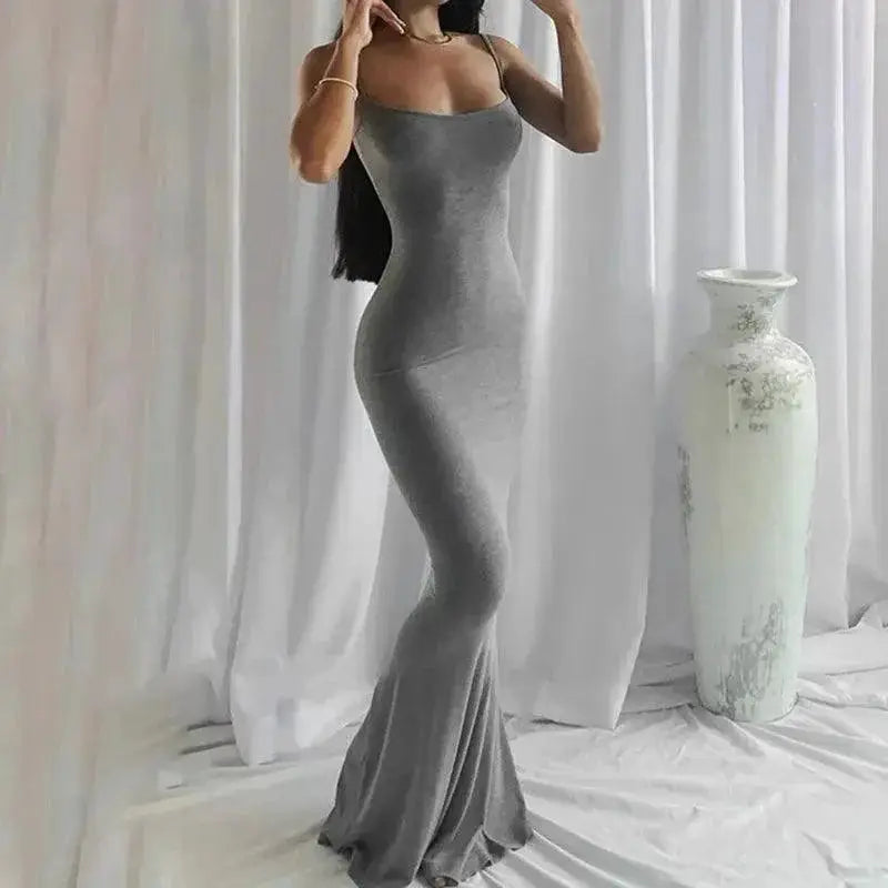 Satin Slip Maxi Dress Retro Future Chic For Stylish Women