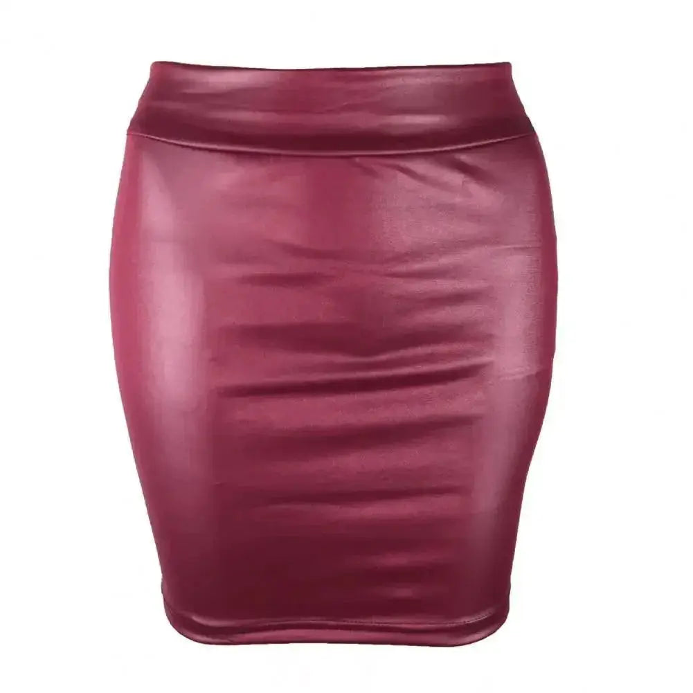 Sleek Faux Leather Bodycon Skirt Chic Women Fashion Piece