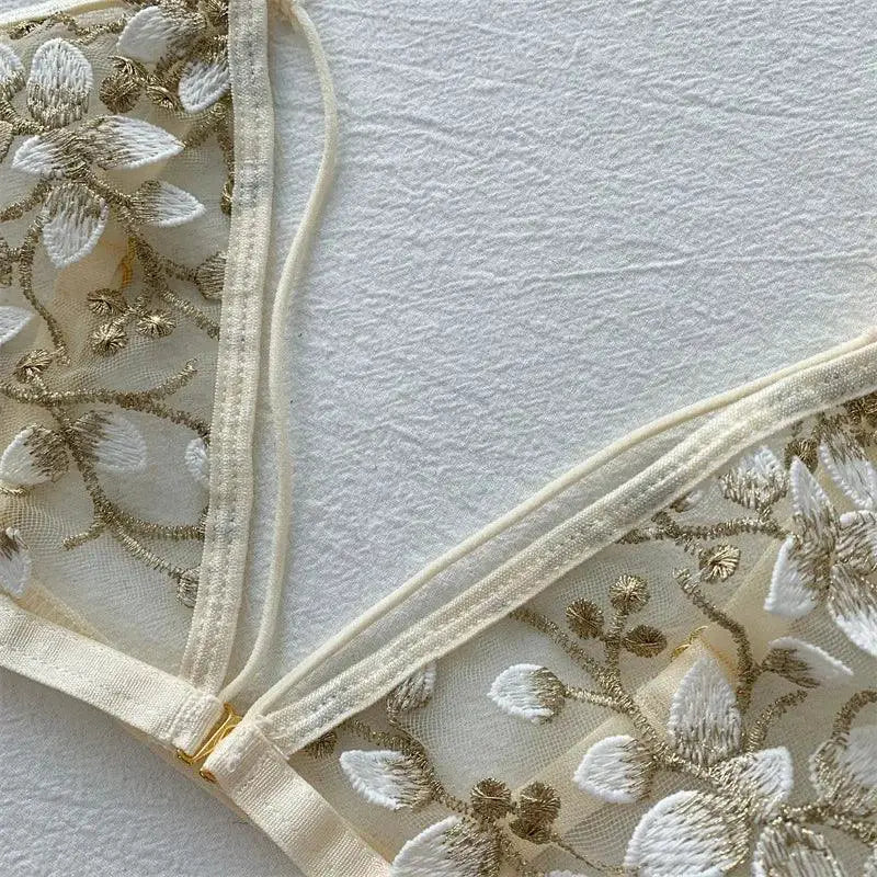 Lace Bralette Set Elegant Backless Wireless Support Lingerie