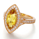 Vintage Yellow Crystal Ring
