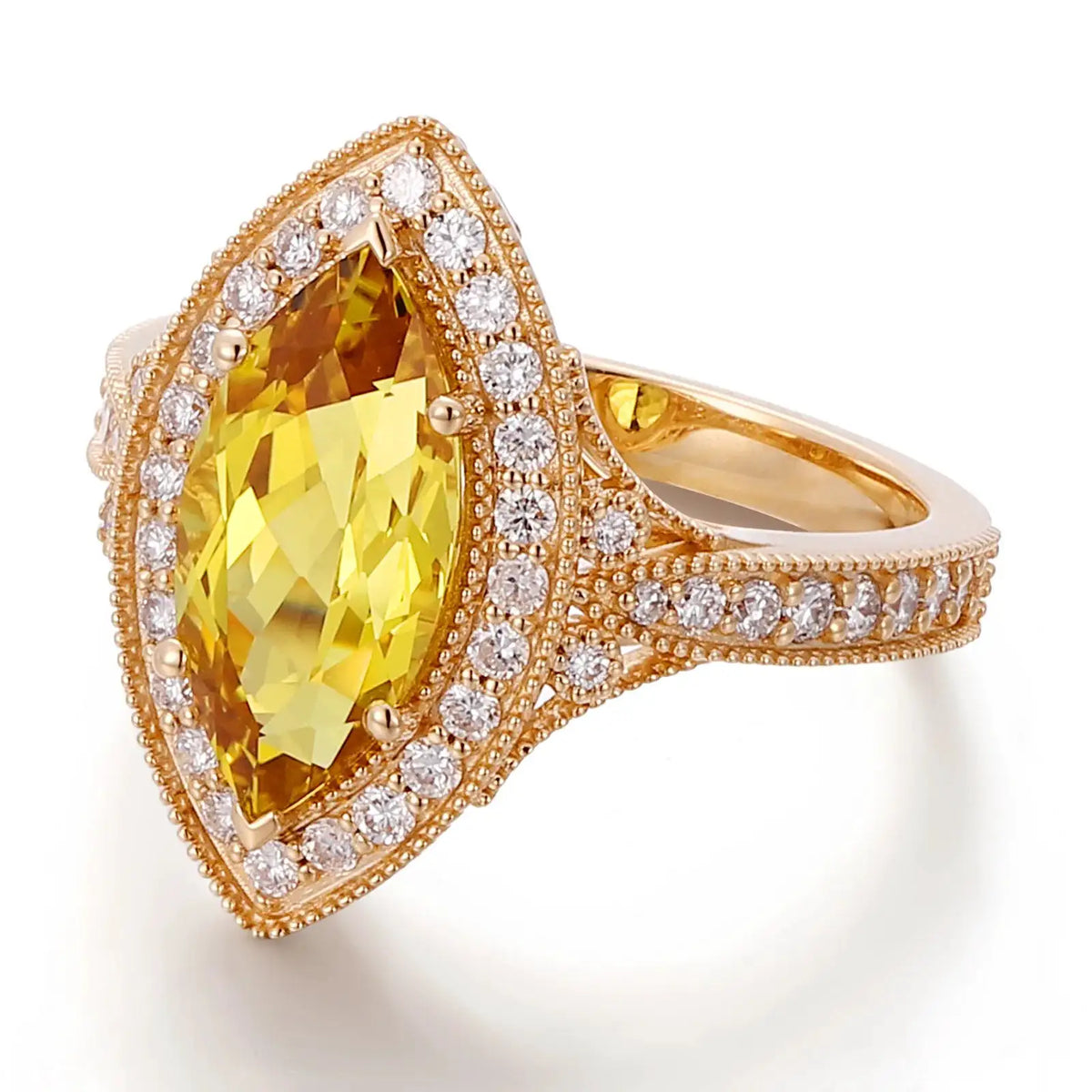 Vintage Yellow Crystal Ring — product image 4