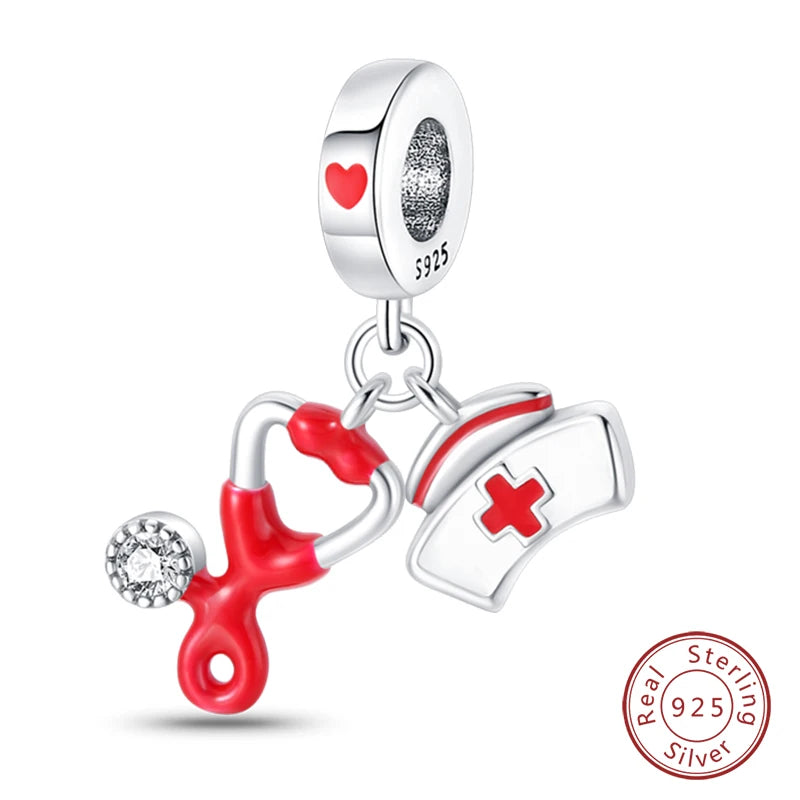 Red Series Charm Beads Sterling