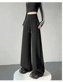 Women High Waist Sports Pants Slim Knit Trousers
