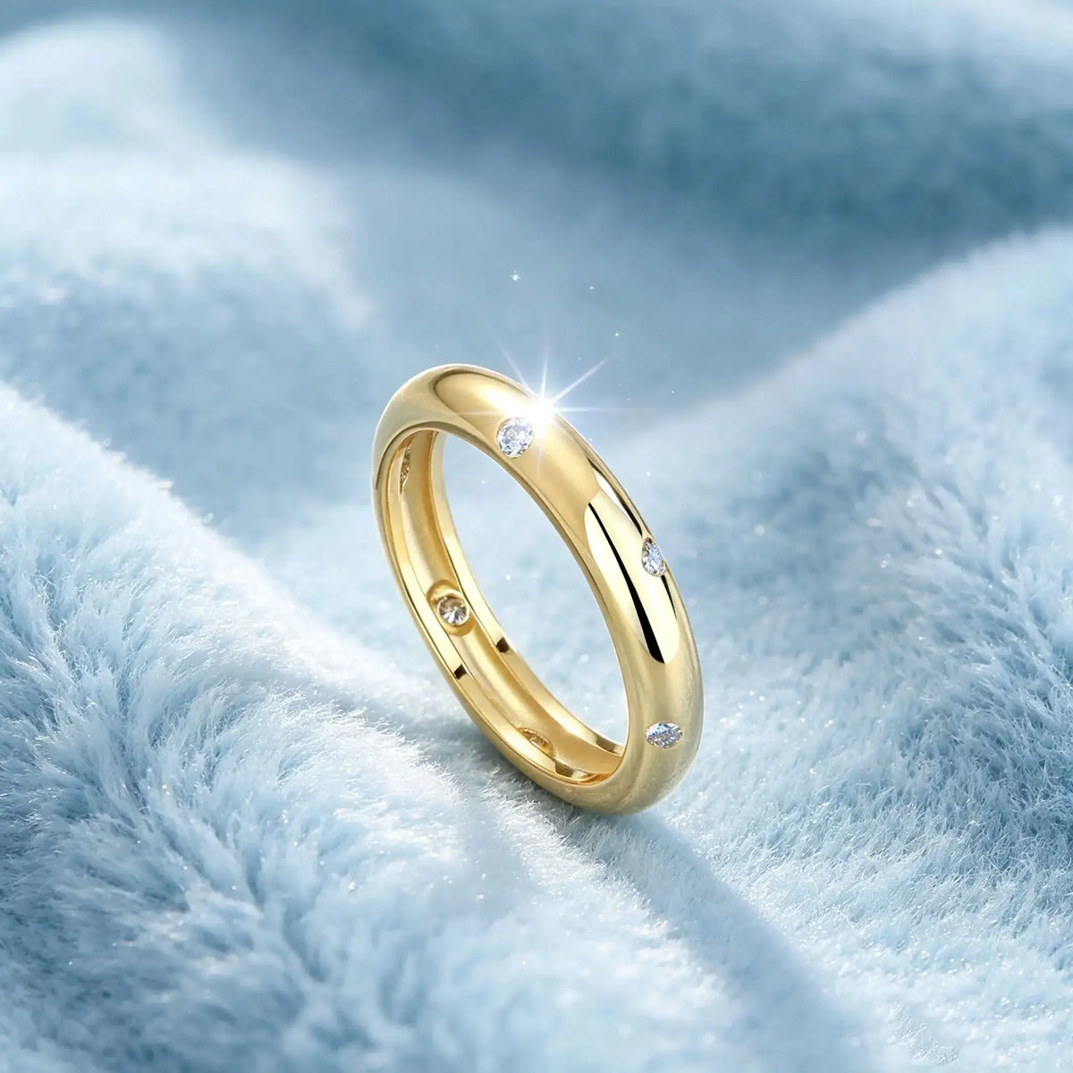 Chic Gold Plated Moissanite Wedding Ring — product image 3