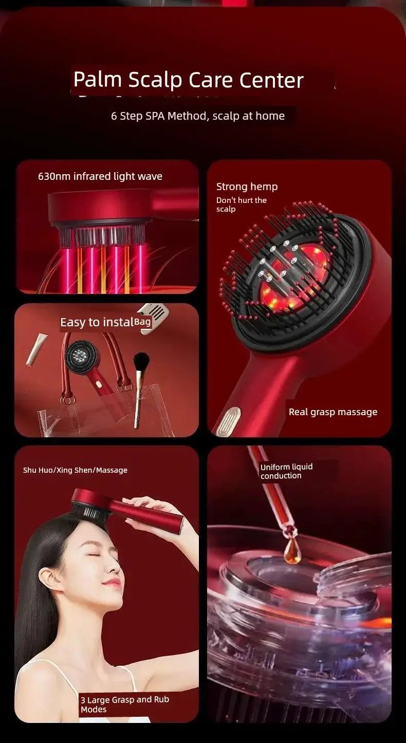 Massage Comb Scalp Therapy Device For Hair Care Nourishment