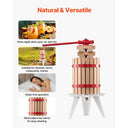 SucceBuy Fruit Wine Press Solid Wood Basket with Blocks Heavy