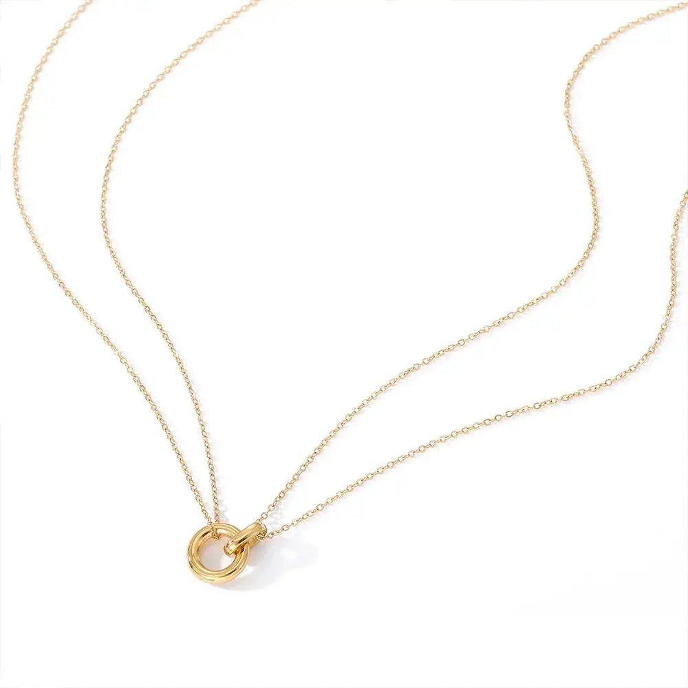 Two Color 316L Stainless Steel Pendant Necklaces for Women
