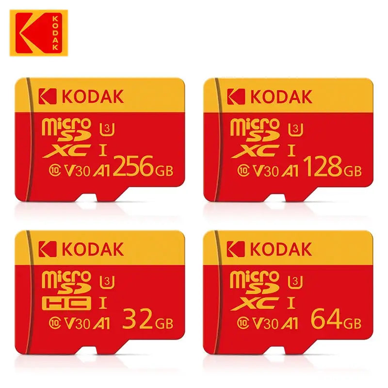KODAK Red Micro SD Memory Card 256GB 100MB/s Class10 U3 UHS-I 32GB 64GB 128GB TF SD Card 4K HD For Phone PC