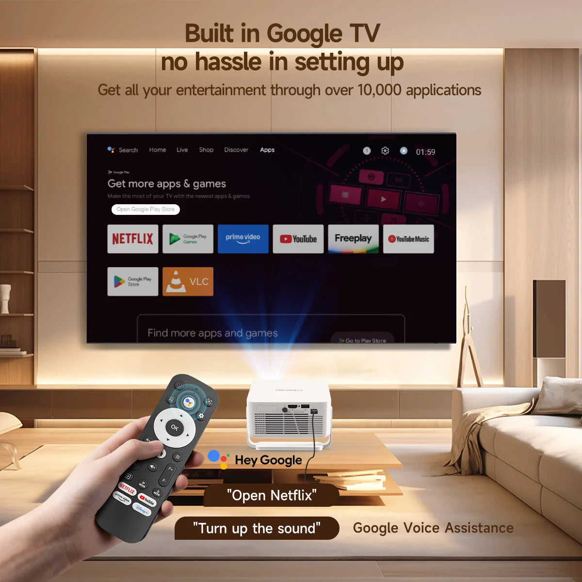 Magcubic Bundled with Google TV Stick HD Projector Home Theater — product view 5