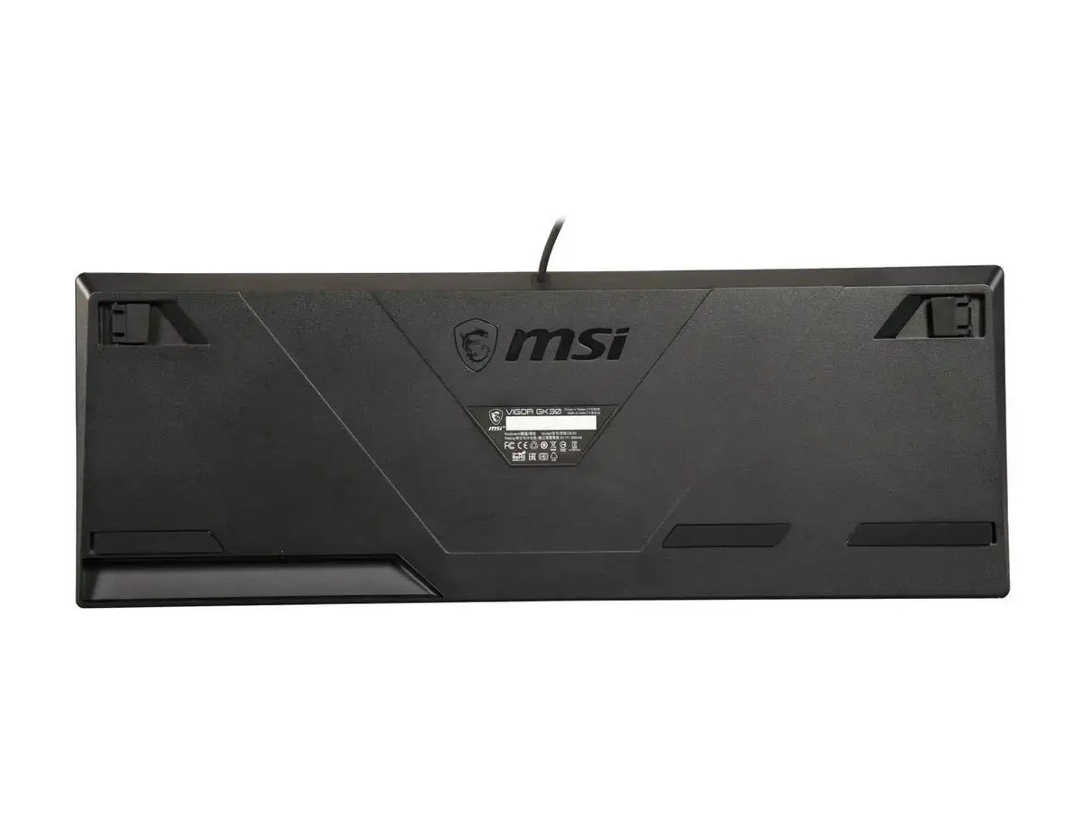 MSI Vigor GK30 Gaming Keyboard - Mechanical Membrane Switches, 6-Zone RGB, Water Repellent & Splash-Proof, 5000 DPI - Black