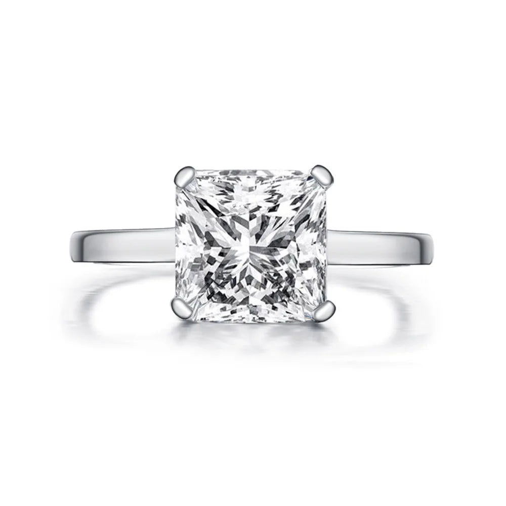 Princess Moissanite Ring in Sterling Silver Cbtb — product view 3
