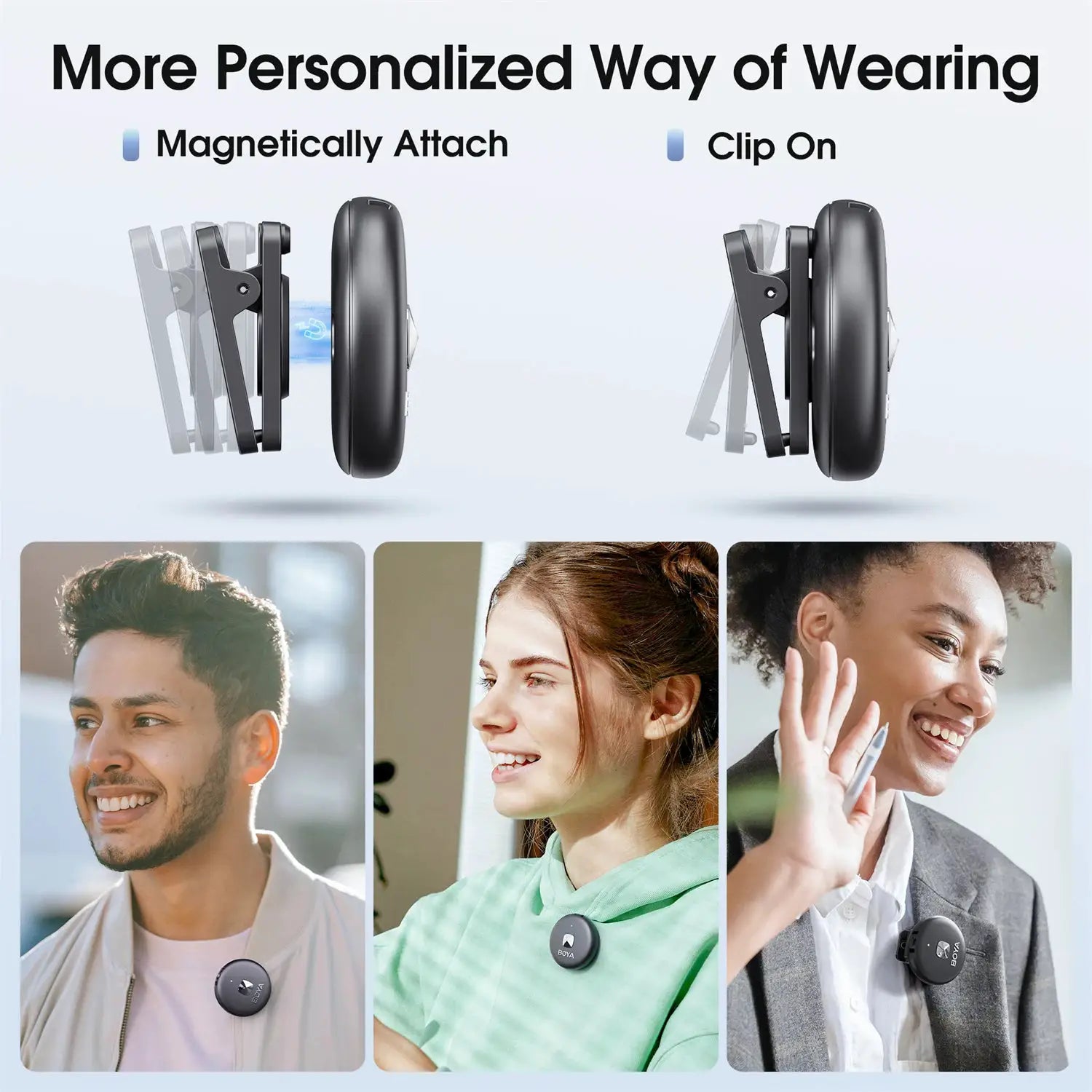 BOYA Omic 2-in-1 Wireless Lavalier Lapel Microphone for iPhone Android Smartphones Type-C Youtube Video Recording Streaming Vlog