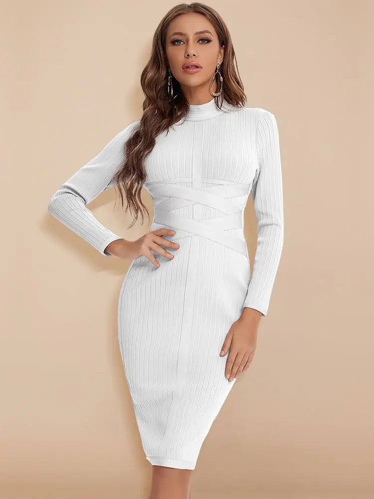 BEAUKEY Turtleneck Bandage Dress