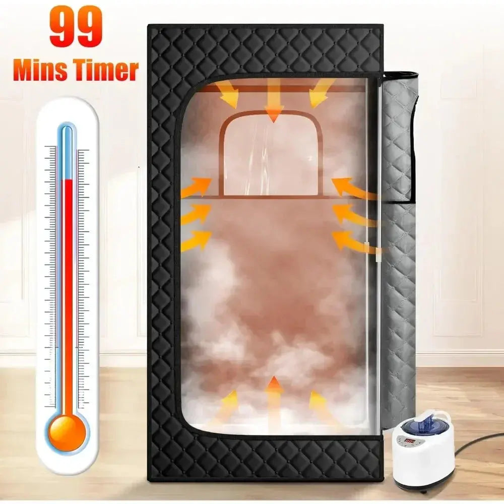 Portable Steam Sauna Box Tent 2.6 Liters 9 Levels 2.6x5.9 - OurLum.com