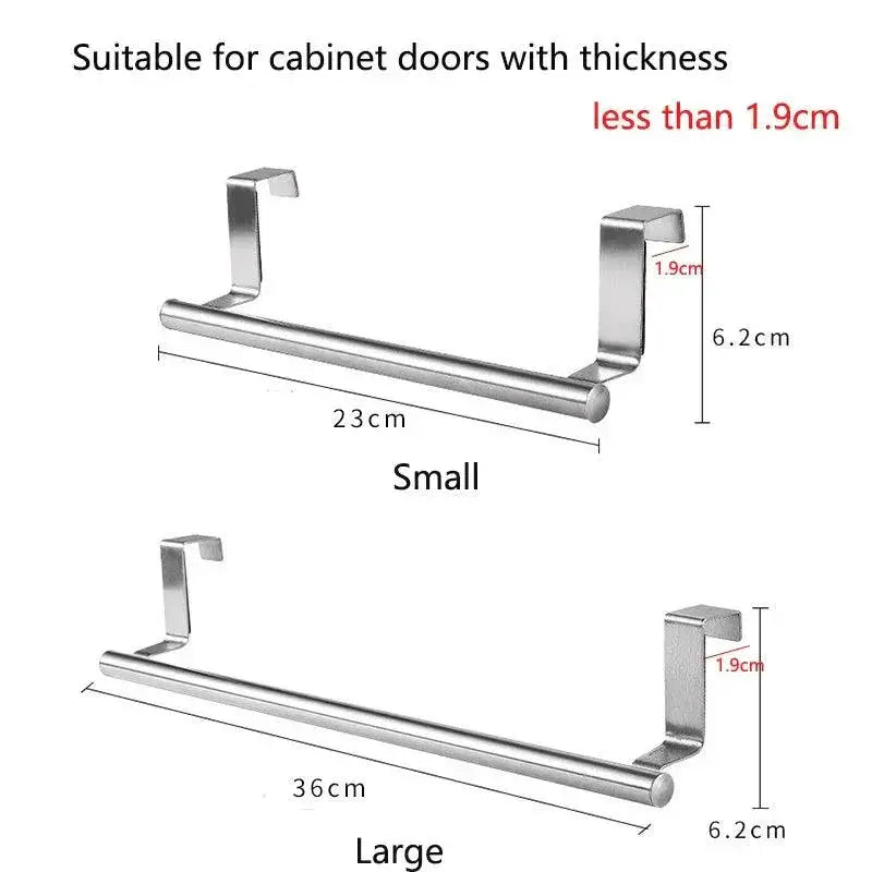 Stainless Steel Towel Bar Cabinet Door Organizer Versatile